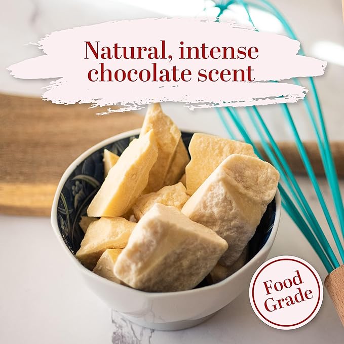 Organic Cocoa Butter Raw Unrefined - Food Grade USDA Certified - for Scars, Stretch Marks Cream - 100% Cocoa Butter Raw Organic for Skin Moisturizer, Lip Balm 8 oz