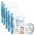 Skin Aesthetics Hyaluronic & Collagen Sheet Face Mask - Skin Firming, Anti-Aging, Moisturizing & Plumping - Dermatologist Tested Korean Skincare - Clean Beauty, Cruelty-Free - 5 Masks