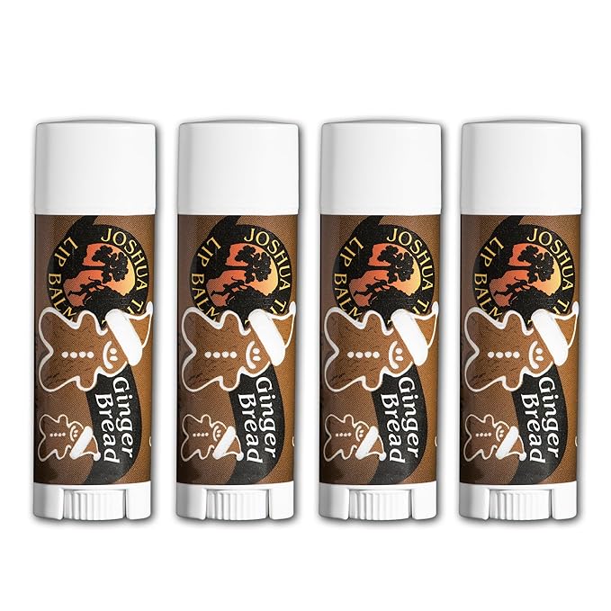 Joshua Tree Organic Lip Balm: 25 Flavor Varieties Made with Beeswax (4-pack, Gingerbread)