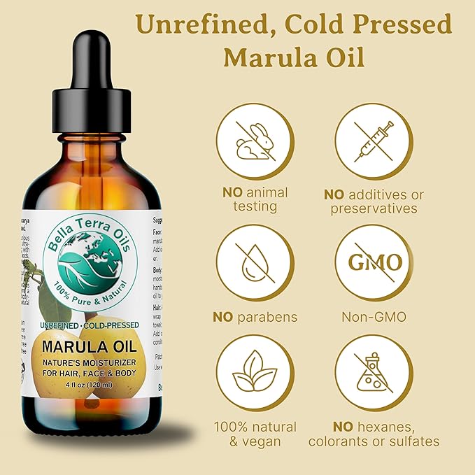 Bella Terra Oils Pure Marula Oil for Enhanced Skin Radiance – 1 gallon, Feather-Light & Hydrating, Suitable for All