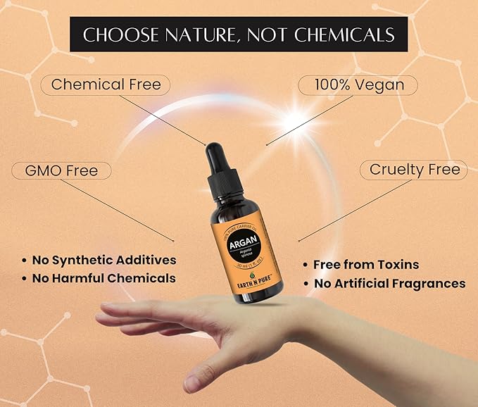 Earth N Pure Argan Oil for Hair Styling, Hair Growth, Hairfall Control - Natural and Therapeutic Grade 30 ml
