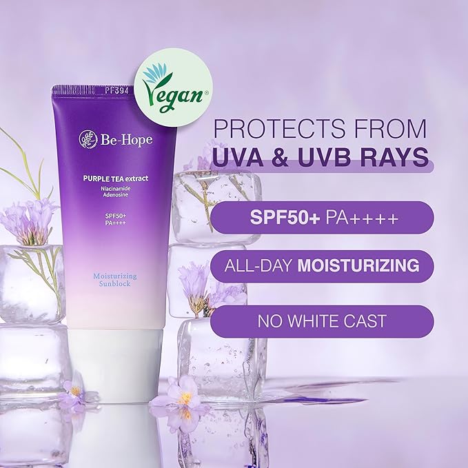 Be-Hope Luxury Vegan Moisturizing Sunblock | SPF 50+ PA++++ | Broad Spectrum UV Protection with Hydrating & Vegan-Certified Formula | 50ml
