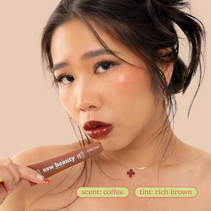 ESW Beauty Mocha Coffee Smoothie Lip Treatment – Rich Mocha & Fresh Coffee with Shea Butter & Peptides for Smoother, Softer Lips
