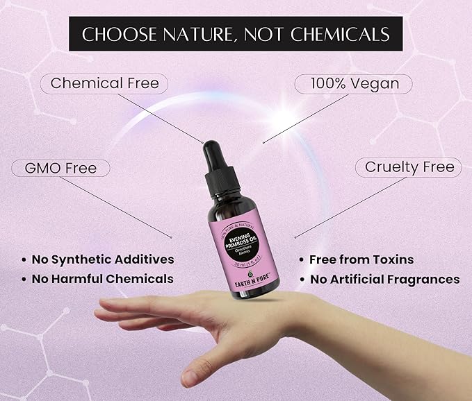 Earth N Pure Evening Primrose Oil for Skin, Hair and Nails Care | Cold Pressed | 100 ML