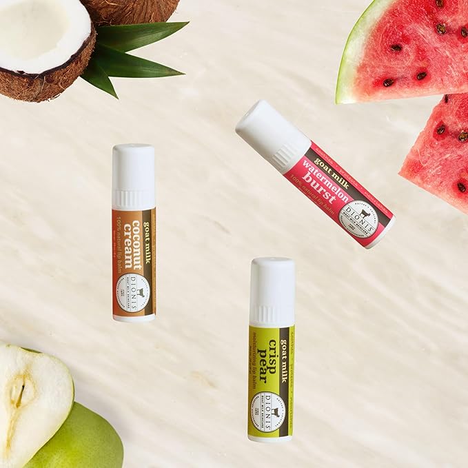 Dionis Goat Milk Lip Balm Fruity & Delicious 0.28 oz (Pack of 3)
