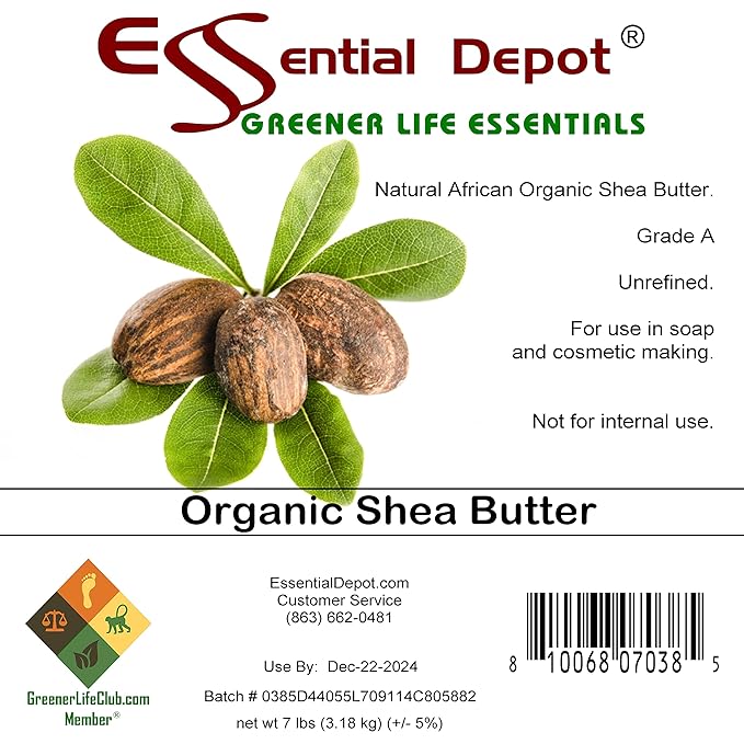 Essential Depot Shea Butter - Grade A - Unrefined - Organic - 14 lbs - In 2 x 7lb Greener Life Boxes