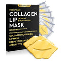 Collagen Lip Mask Patches Golden Sheets 20 Pack,24k Gold Overnight Lips Masks Moisturized Lips,Soothing & Nourishing Moisture,Anti-Aging,Bulk Lip Patches masks Individually Wrapped