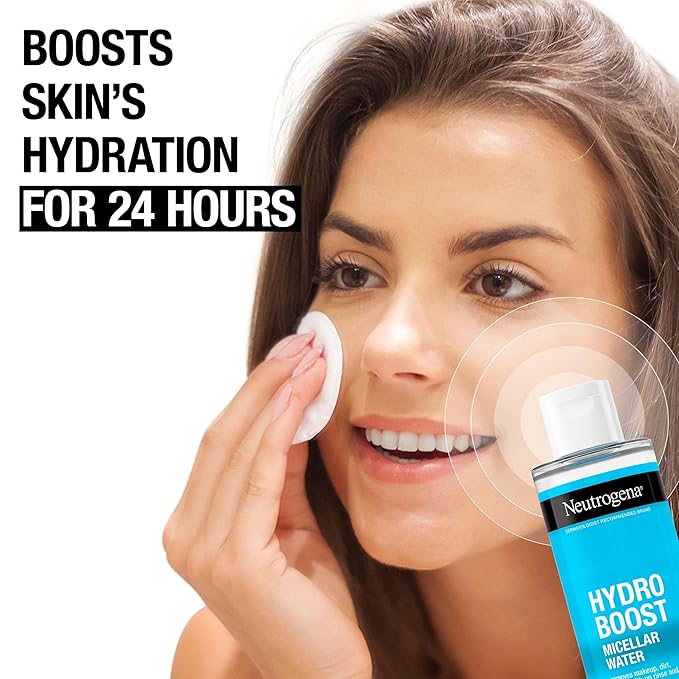 Neutrogena Hydro Boost Micellar Water with Hyaluronic Acid,Micellar Cleansing Water for Sensitive Skin,Removes Makeup,Dirt & Oil,Alcohol-Free,13.5 fl oz,(Pack of 2)
