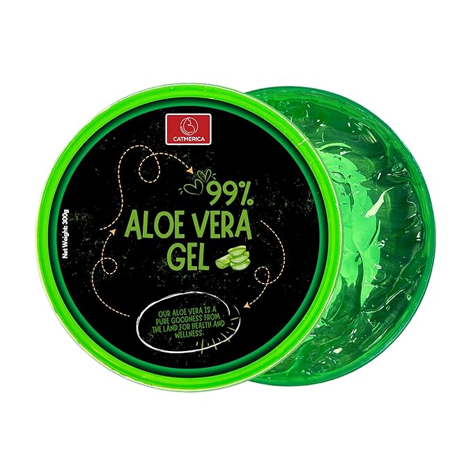 Aloe Vera Gel – 99% Pure, Fast-Absorbing and No-Residue Moisturizer, Non-Sticky - Aloe Vera can be good for Sunburn, after tanning, Dry Skin, Body, face & hair Care – 10.1 fl oz (300g).