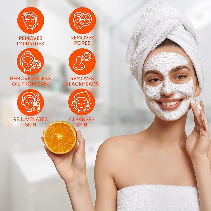Herboganic Orange Peel Herbal Facial Scrub - Natural Citrus Exfoliants for Gentle Skin Cleansing and Rejuvenation - Suitable for All Skin Types | 5.30 oz…