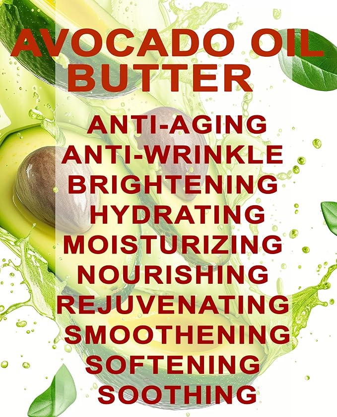 Botanical Beauty AVOCADO OIL BUTTER 100% Pure Natural VIRGIN UNREFINED Cold-Pressed for Face, Skin, Body, Hair, Lip, Nails. Rich in Vitamin E, Omega 3, Omega 6 (8 Fl Oz)