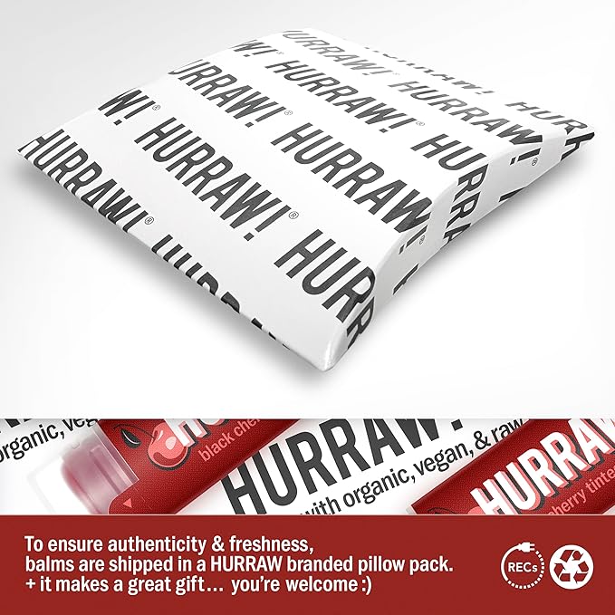 Hurraw! Black Cherry Tinted Lip Balm, 5 Pack: (Sheer Red Tint) Organic, Certified Vegan, Cruelty and Gluten Free. Non-GMO, 100% Natural Ingredients. Bee, Shea, Soy and Palm Free. Made in USA
