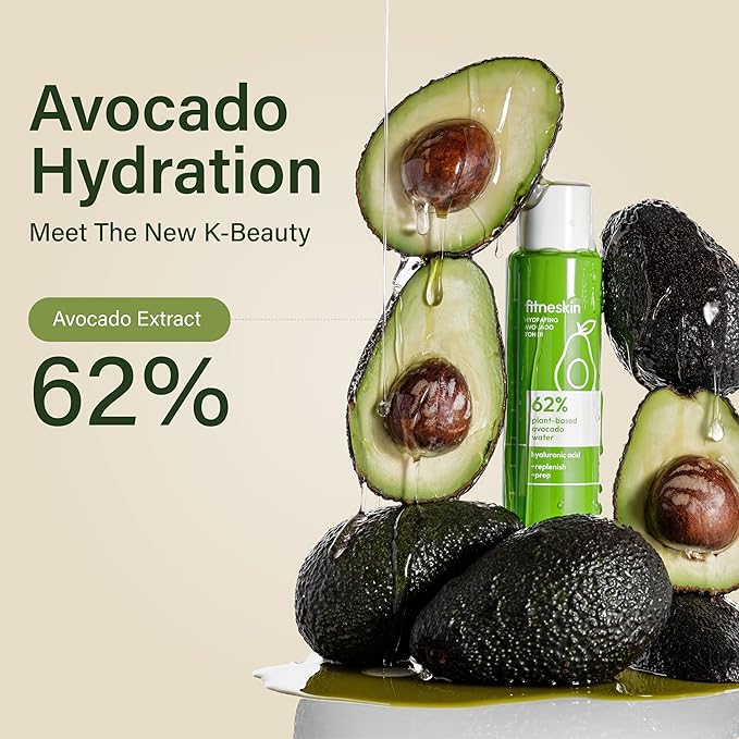Hydrating Avocado Toner, 5.1 Fl Oz (150ml) –62% Plant-Based Avocado Extract + Hyaluronic Acid – Alcohol-Free, Fragrance-Free, Vegan, Dermatologist-Tested, Korean Skincare