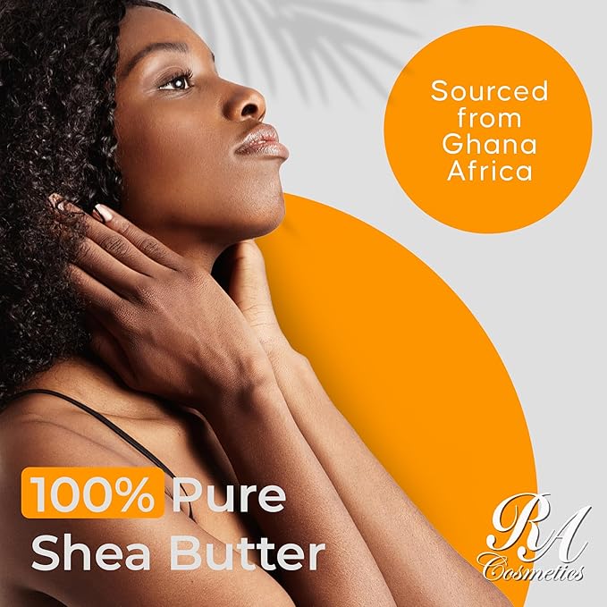 RA COSMETICS Whipped Shea Butter Honey Peach - 100% Pure and Natural African Shea Butter - Ultimate Handcrafted Moisturizer with Essential Vitamins for Radiant Skin and Luscious Hair - 12oz Jar