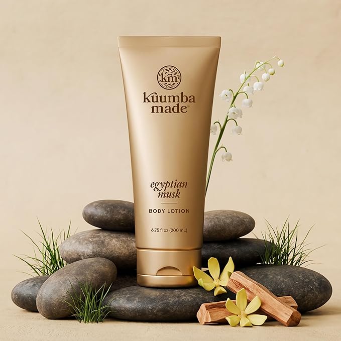 Kuumba Made Egyptian Musk Body Lotion, Hydrating Daily Moisturizer with Shea Butter & Botanical Oils, Vegan, 6.75 Oz