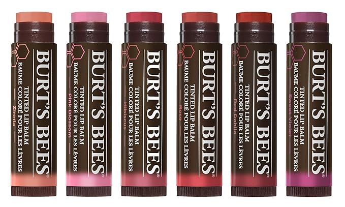 Burts Bees 100% Natural Tinted Lip Balm, Pink Blossom with Shea Butter & Botanical Waxes 1 Tube (Pack of 2)