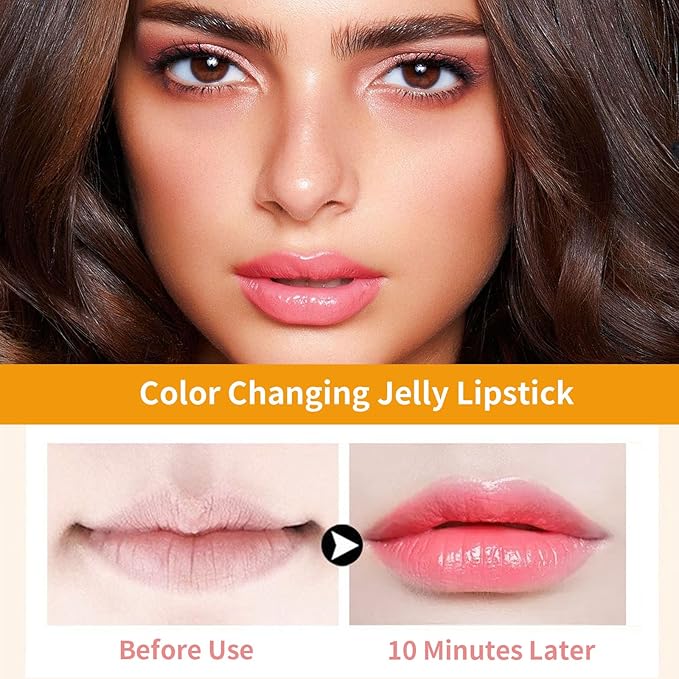 Aloe Vera Jelly Lipstick - Hydrating & Moisturizing Tinted Lip Balm, Color Changing Formula, Vegan & Cruelty-Free, Long Lasting Natural Lip Color (Green Tube-01#Fuchsia)