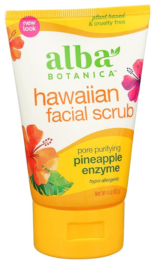 Alba Botanica Hawaiian Pineapple Enzyme Facial Scrub, 4 oz