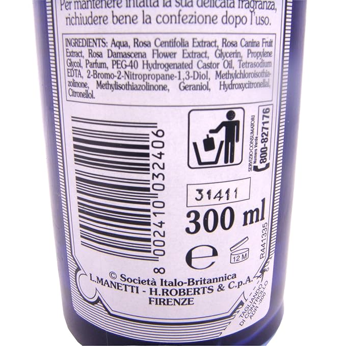 Acqua Distillata Alle Rose (Rose Water) 300 ml by Manetti Roberts