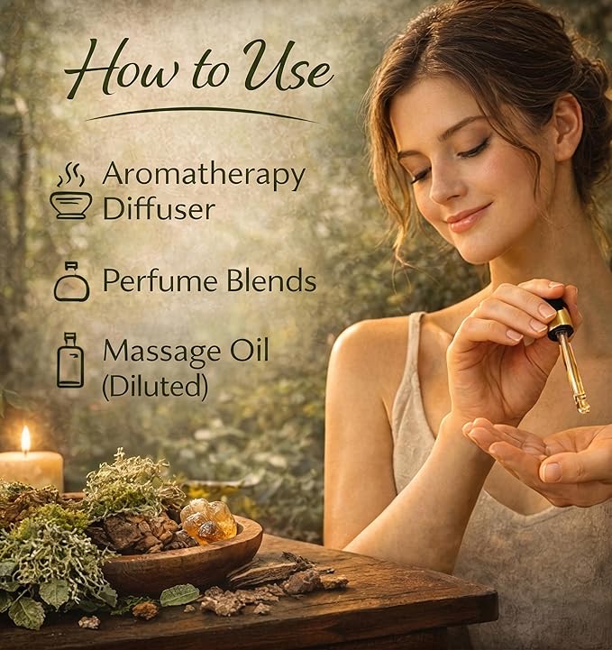 dève herbes Oakmoss Essential Oil (Evernia prunastri) Pure | Non-Sticky | Non-Greasy | Lightweight | Men & Women | All Skin Types | Steam Distilled 100ml (3.38 oz)