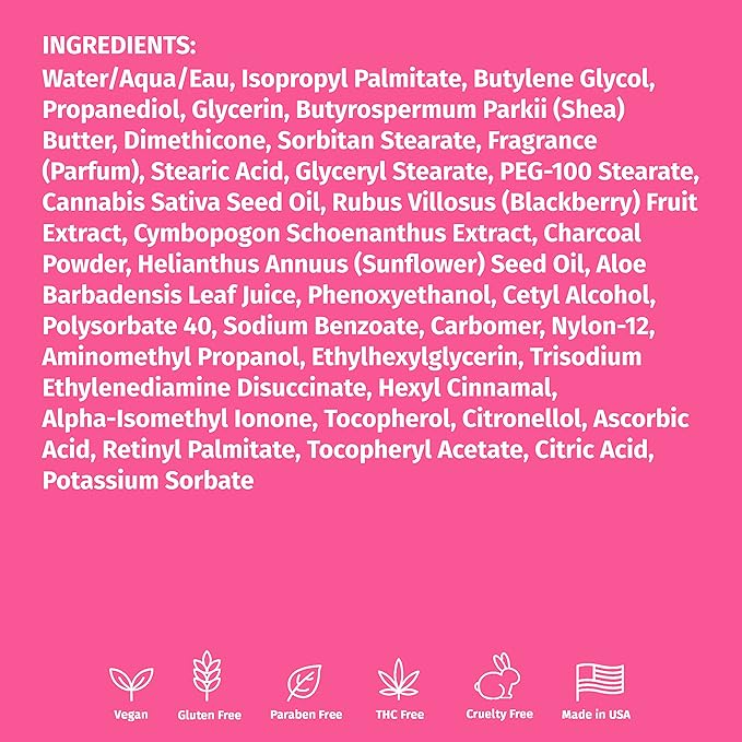 Hempz Body Lotion - Blackberry & Lemongrass Daily Moisturizing Cream, Shea Butter Hand and Body Moisturizer - Hemp Lotion - Skin Care Products, Hemp Seed Oil - Mini, 2.25 oz. (Pack of 2)