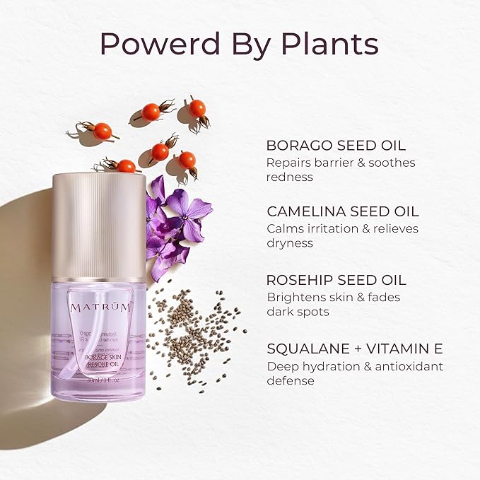 Organic Barrier Repair Face Oil, Deep Hydration & Redness Soothing, Firming & Brightening with Squalane, Niacinamide, Vitamin E & Rosehip Seed Oil, Gua Sha Oil for Dry & Sensitive Skin