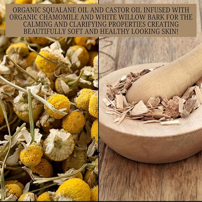 Emulsified Face Sugar Scrub, Organic squalane oil/Castor oil: Chamomile & White Willow Bark, Rhassoul Clay, Kokum Butter, Manuka Honey-Gentle exfoliant: Dry/Sensitive/Acne-Prone (CLARIFY)