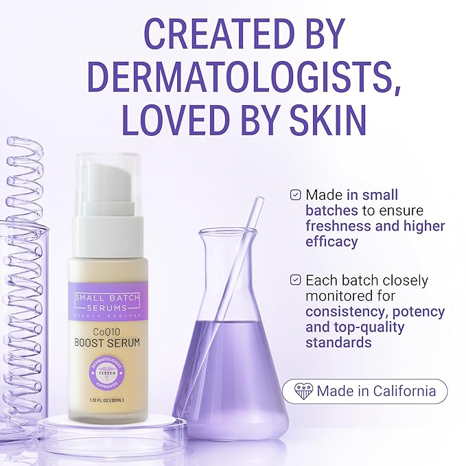 CoQ10 Pure Boost Glowing Face Serum - Coenzyme Q10 Serum with Hyaluronic Acid & Vitamin E for Enhanced Anti Aging Skin Care - Hydrating Hyaluronic Acid Facial Serum - Made in USA