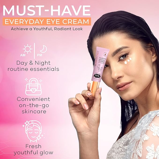 SEAMANTIKA PLUMPING MINERAL EYE CREAM - Firming, Lifting, & Smoothing Formula, Eye Cream Anti-Aging - Quick Absorbing & Rich Moisture Finish, Beautifeye Concentrate for Dry & Wrinkled Skin - 25 ml
