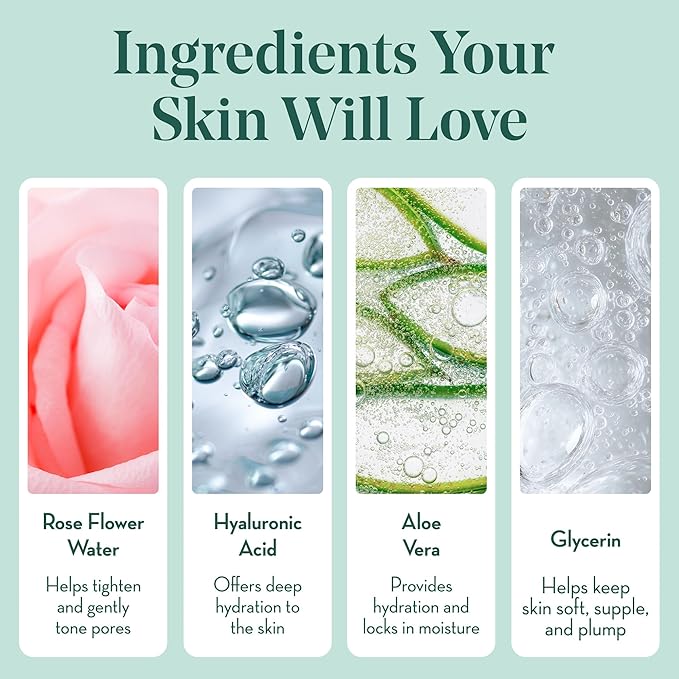 Goodness Be Cool Mist Toner – Hydrating Face Mist with Hyaluronic Acid & Rose Water – Alcohol Free Facial Spray for Dry Skin – 4.7 fl oz