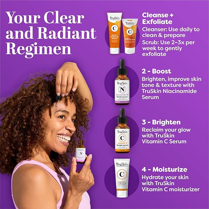 TruSkin Niacinamide Serum for Face - Pore Minimizing & Tone Balancing B3 Serum with Hyaluronic Acid, Aloe & Vitamin E - Hydrating Niacinamide Face Serum for Uneven Tone & Oily Skin, 1 fl oz
