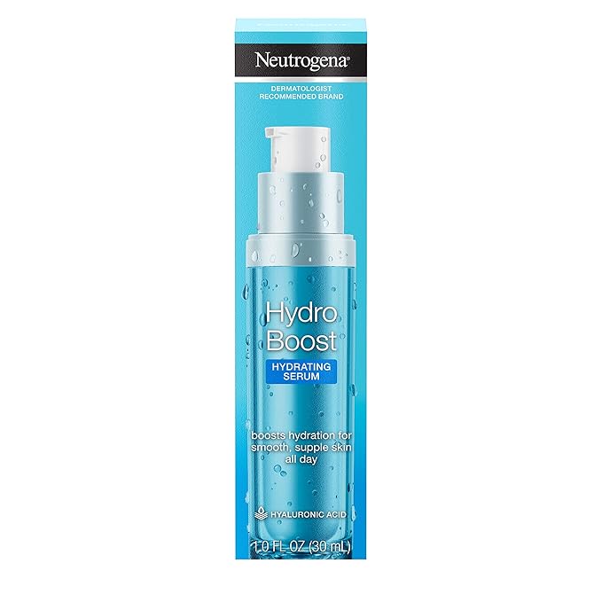 Neutrogena Hydro Boost Hydrating Hyaluronic Acid Serum, Oil-Free and Non-Comedogenic Face Serum Formula for Glowing Complexion, Oil-Free & Non-Comedogenic, 1 fl. oz (Pack of 2)
