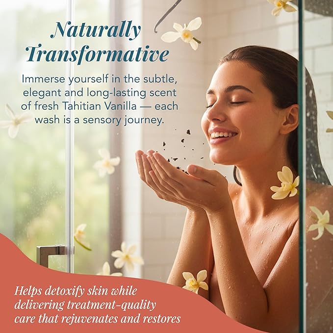 Saavy Naturals Body Scrub - Scented Sugar Vanilla Extract, Natural Body Scrub & Vegan Exfoliating with Vitamin E, Gentle for Sensitive Skin – Made in USA – Tahitian Vanilla (2 Packs) - 12 oz