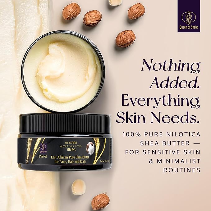 East African Pure Shea Butter Raw Organic for Skin 4 Oz – USDA Organic Certified All-Natural African Shea Butter Moisturizer for Face, Hair and Body Care, Suitable for All Skin Types
