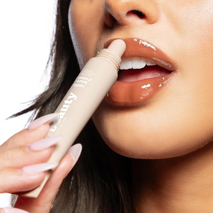 ESW Beauty Vanilla Almond Butter Lip Treatment - Light Caramel Brown Tint with Shea Butter, Vitamin E, Vanilla & Almond for Enhanced Protection & Skin Barrier Support