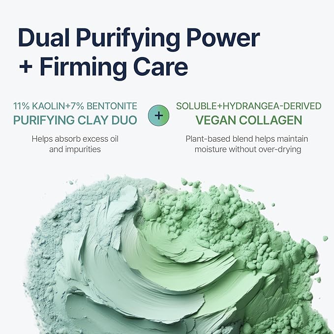 Loyly Green Mud Vegan Collagen Mask | Non-Drying Face Mask | Revitalizing Elasticity, Anti-Aging | Pore & Sebum Care | Calming & Nourishing | 18% Bentonite & Kaolin | Korean Skin Care (3.17 fl oz)