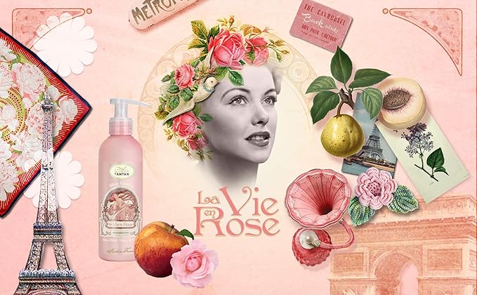 Un Air d'Antan 6.76Oz Body Lotion - Rose Peach Patchouli Premium Body Cream with Organic Shea Butter & Argan Oil -Non-Greasy Moisturizing Body Lotion for Women Dry Skin, Gentle Fragrance, Paraben-Free