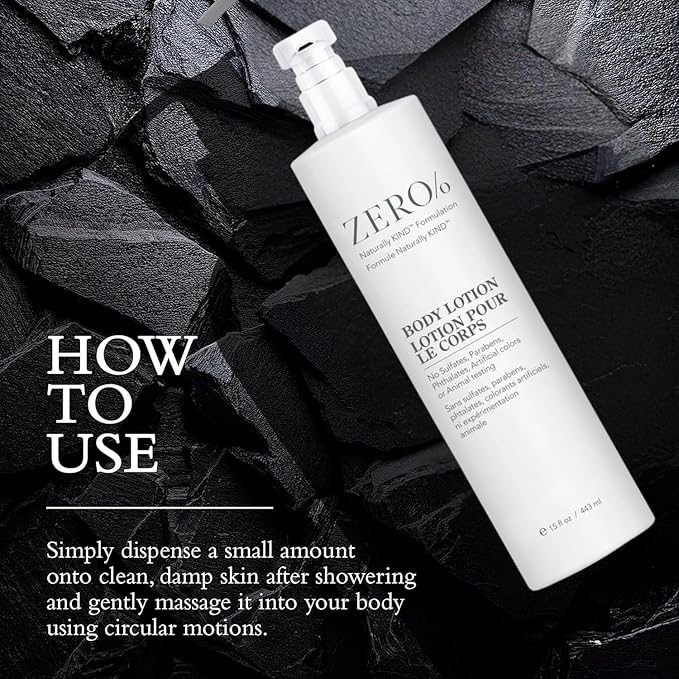 ZERO% by Gilchrist & Soames Body Lotion, Naturally KIND Formulation, Sulfate Free, Paraben Free, No Phthalates, No Artificial Colors, Hotel Collection, 15 fl oz
