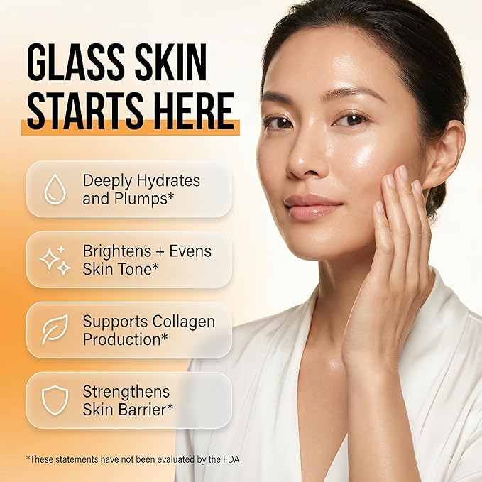 Clean Beauty Snail Mucin Serum Vitamin C Face Serum Anti Aging with Hyaluronic Acid Niacinamide Retinol MSM Aloe Vera & Ceramides, Korean Skin Care Dark Spot Remover for Glowing Skin Beauty, Pack of 1