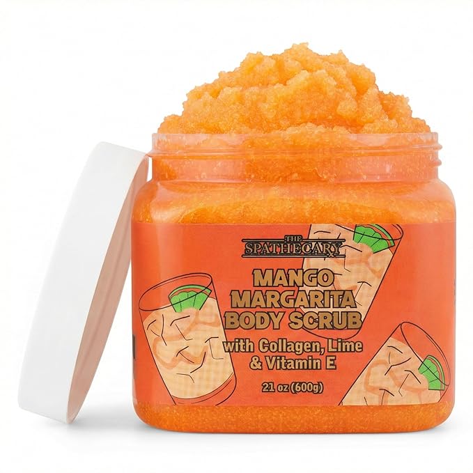 Mango Margarita Sugar Scrub - Exfoliating & Hydrating Body Scrub With Collagen, Lime, & Vitamin E For Soft, Smooth, and Brighter Looking Skin, Body Care Exfoliator & Cleanser, 21 oz