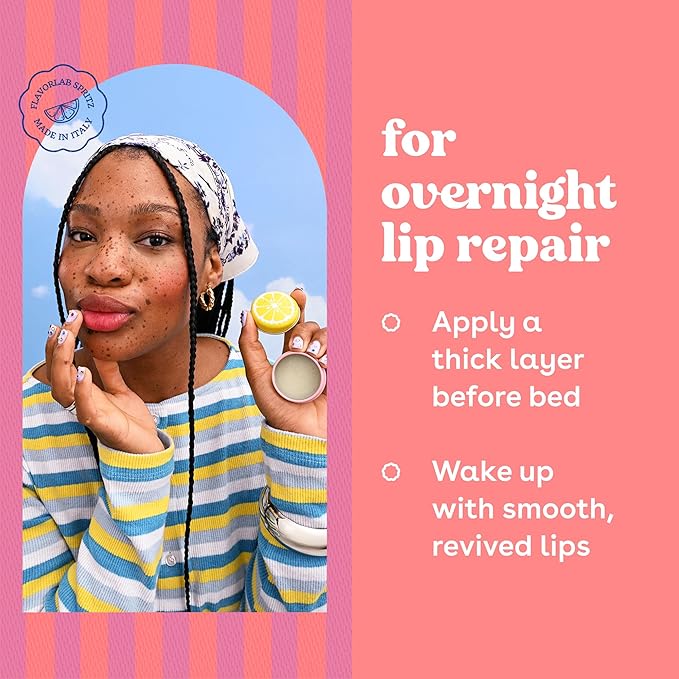 eos Limited Edition Overnight Lip Mask, Strawberry Limoncello – Moisturizing Lip Treatment, For Dry Lips, Made with Squalane & Shea Butter, Cruelty-free, 0.42 oz