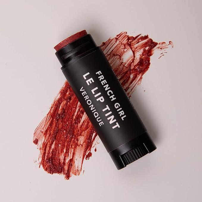 French Girl Le Lip Tint - Moisturizing & Hydrating Lip Balm for Sheer, Buildable Coverage & Shine, Clean Formula, Organic Ingredients, Vegan & Cruelty-Free - Veronique