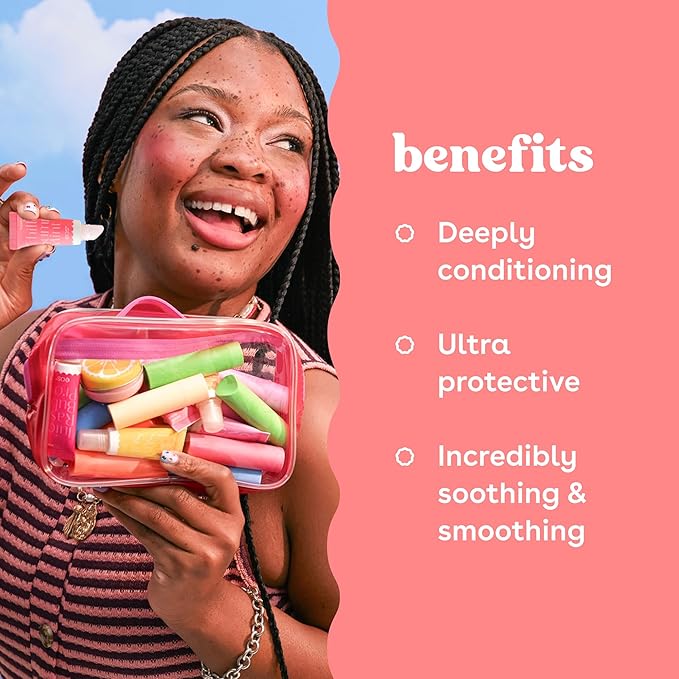 eos Limited Edition 24H Moisture Mini Super Balm, Amalfi Sunset - Hydrating, Moisturizing Lip Treatment, For Dry Lips, Travel Size, Shea Butter, Cruelty-Free, 0.169 fl oz, 3-Pack
