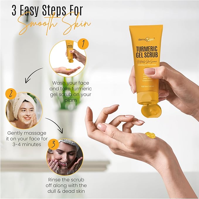 Turmeric Gel Scrub – Exfoliate, Brighten, and Refresh Your Skin with Turmeric. Achieve a Smooth, Radiant Complexion by Removing Dead Skin Cells and Impurities for a Natural Glow