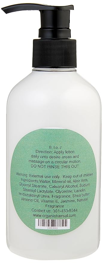 Organic Hair Solution-Body Lotion with Soothing Aloe Vera and Vitamin E- Dry Skin, Non-Greasy-Shea Butter, Almond oil- For both Males & Females- Natural Fragrance-Vegan (Jasmine Scent)