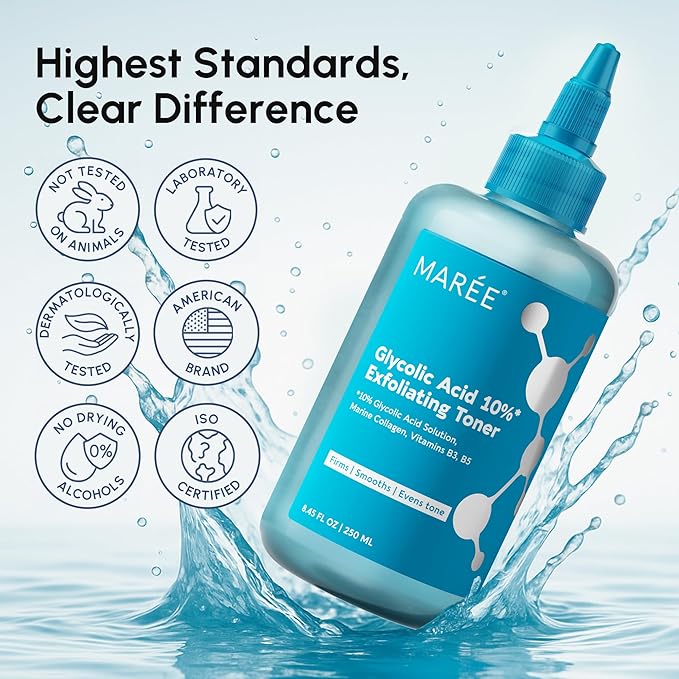 MAREE Toner Glycolic Acid Exfoliating Toner for Face 2 PACK Acido Glicolico para Manchas