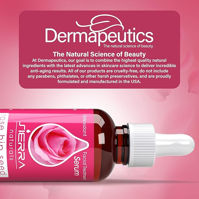 Sierra Naturals Rosehip Oil for Face, Rosehip Seed Oil, Benefits for Skin Great for Beauty Anti-Oxidant Anti-Aging Serum with Vitamin E Oil, 1oz
