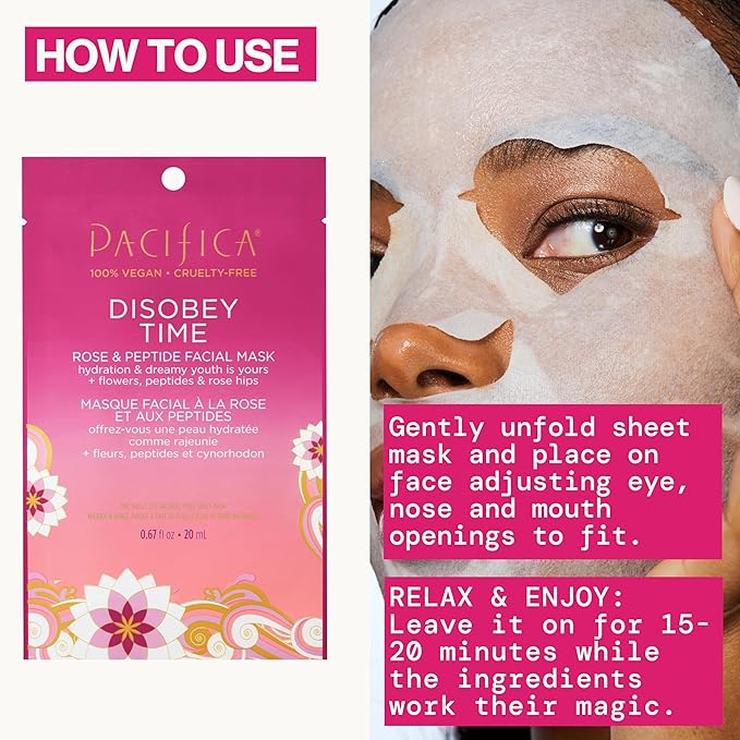 Pacifica, Facial Mask Disobey Time Rose Peptide, 0.67 Fl Oz