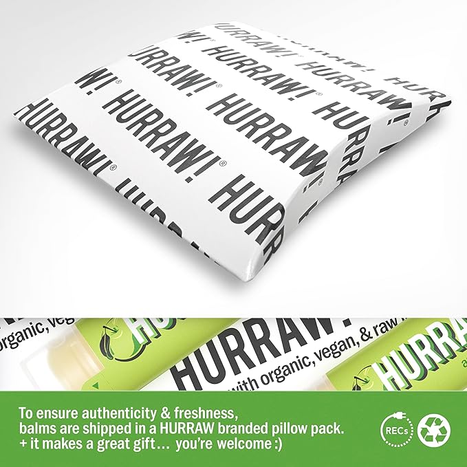 Hurraw! Apple Lip Balm: Organic, Certified Vegan, Cruelty and Gluten Free. Non-GMO, 100% Natural Ingredients. Bee, Shea, Soy and Palm Free. Made in USA