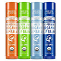 Dr. Bronner's - Organic Lip Balm Variety Peppermint, Orange Ginger, Naked, Lemon Lime) - Made with Organic Beeswax and Avocado Oil, For Dry Lips, Hands, Chin or Cheeks, 0.15 Ounce (Pack of 4)